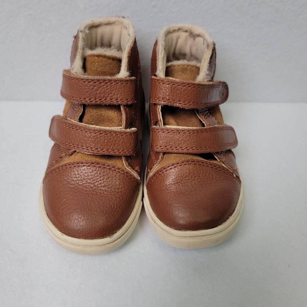UGG Toddler Rennon II Chestnut Leather Sneakers - Size 6T